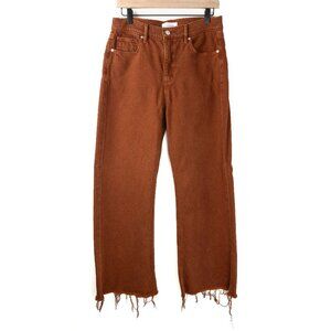 LOFT High Rise Wide Leg Jeans Frayed Hem Size 28